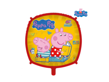 Fóliový balónek čtverec - Prasátko Peppa - 43 cm