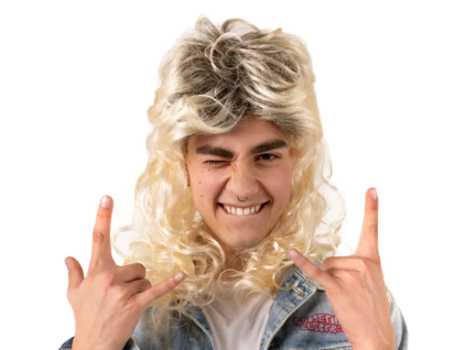 Paruka 80s delší vlnitý blond