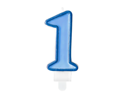 Sviečka tortová číslo 1 modrá