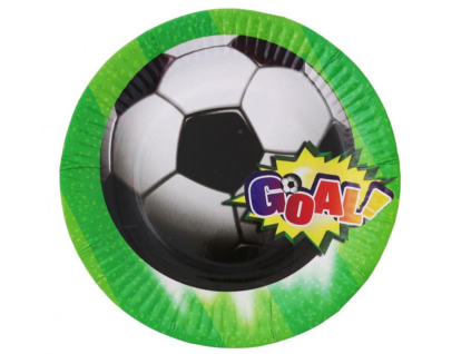 Talířky papírové EKO 6ks 18 cm, Fotbal Goal