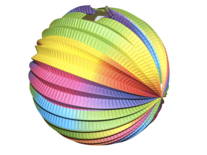 Lampion koule duhový 25 cm