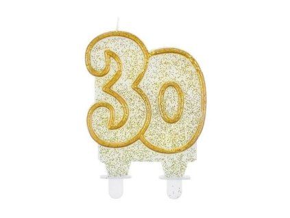 Svíčka na dort "30" zlatá