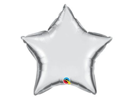 Fóliový balónek hvězda 51 cm stříbrný metalický