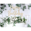 Zápich do dortu  Happy Birthday - dřevěný