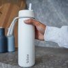B.box Nerezová termolahev s brčkem 690 ml - white out