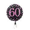 Fóliový balónek 60 happy birthday 45cm černý