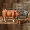 ZooLandia Býk hnedý a farmár s doplnkami