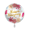 Fóliový balónek kulatý KRÁSNÉ narozeniny 43cm květinový