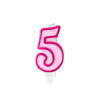Svíčka dortová číslo 5 růžová