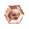 Papírové talířky - Birde Squad rose gold 6 ks, 23 cm