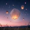Lampion štěstí bílý