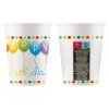 Party kelímky Happy Birthday balónky 200 ml 8 ks