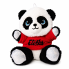 Plyšová panda s barevným tričkem a jménem 17 cm