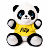 Plyšová panda s barevným tričkem a jménem 17 cm