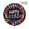 Fóliový balónek kulatý 46 cm Happy Birthday