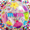 Balónková bublina průhledná Best mum Ever! - motiv čajové party - 56 cm
