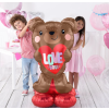 Stojící fóliový balónek 124 cm Saténový medvěd Love you