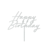 Zápich do dortu Happy Birthday, stříbrný třpytivý