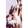Karnevalová maska Králík Bunny, perleťová bílá
