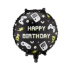 Fóliový balónek kulatý 45 cm Gamer Happy Birthday