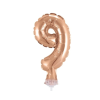Fóliový balónek malý číslice 9 rose gold 13 cm