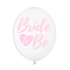 Kulaté latexové balónky 30 cm průhledné s růžovou Bride To Be, 6 ks
