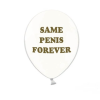Kulaté latexové balónky 30 cm průhledné Same Penis For Ever, 6 ks