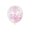 Kulaté latexové balónky průhledné s konfetami 30 cm It´s a Girl, 6 ks