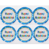 Party talířky -  Happy Birthday modré - 18 cm - 6 ks