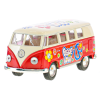 Kinsmart Autobus Volkswagen 13cm kov ( PEACE LOVE ) zpětný chod