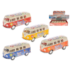 Kinsmart Autobus Volkswagen 13cm kov ( PEACE LOVE ) zpětný chod