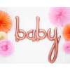 Fóliové balónky slovo - baby - 73 x 75 cm - rose gold