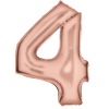 Fóliový balónek satén číslice 4 - rose gold - 86 cm