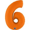 Fóliový balónek číslice 6 - oranžový - 102 cm