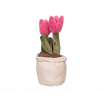 Kytka plyšová Tulipány 25 cm - růžová