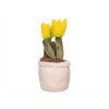Kytka plyšová Tulipány 25 cm - žlutá
