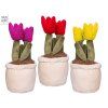 Kytka plyšová Tulipány 25 cm - červená