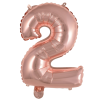Fóliový balónek číslice 2 - rose gold - 40 cm