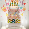 Fóliový balónek stojící -  Dort Happy Birthday - 97 cm