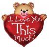 95 fóliový balónek - Medvídek se srdíčkem I love you so much